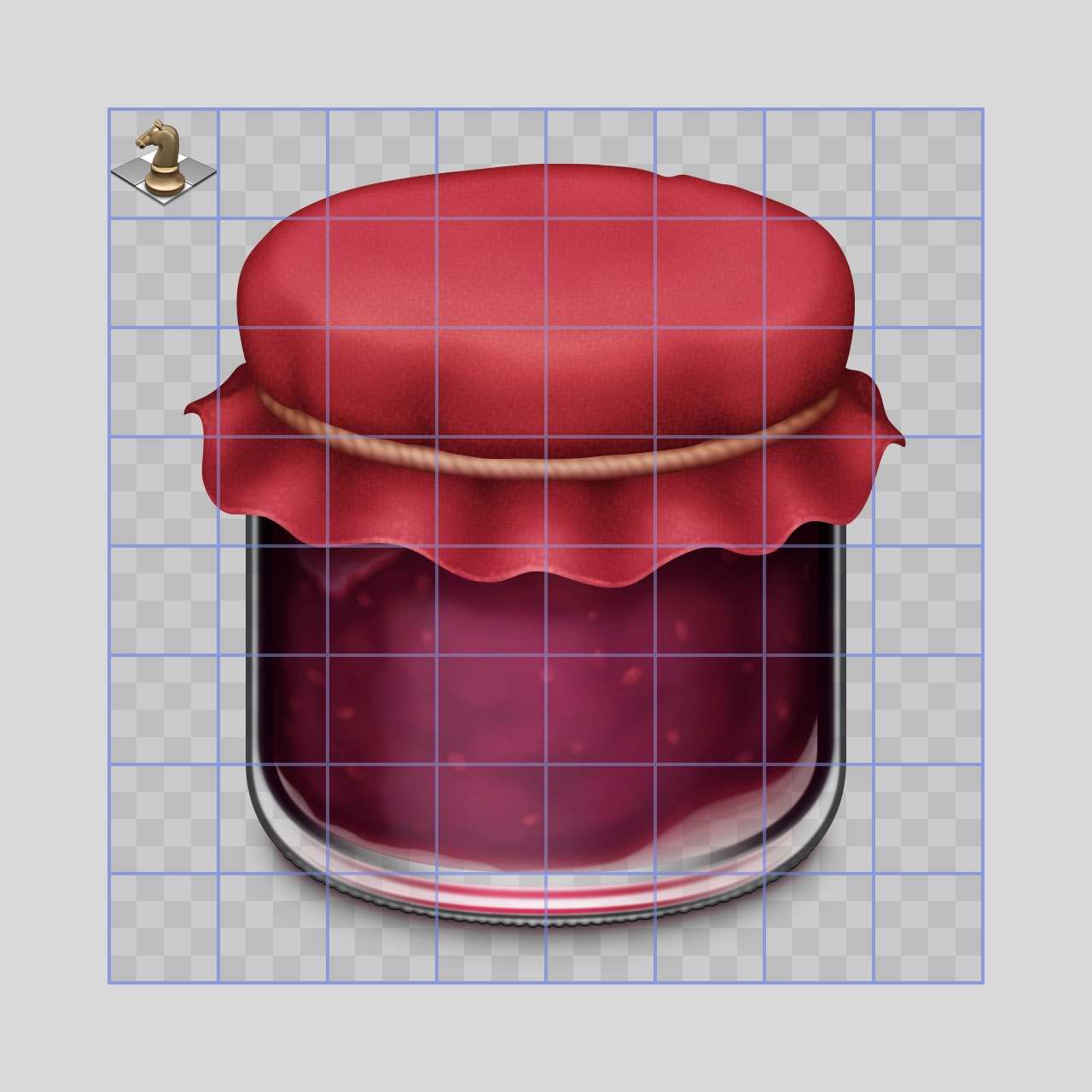 A 128×128 Chess icon from OS X Tiger in 2005, compared with a 1024×1024 Jamalytics icon from 2020.